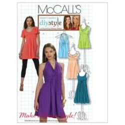 6031 MCCALLS DESIGN YR EMPIRE DRESS, TOP COWL/ SLEEVES OR NOT PATTERN 4-12 UNCUT